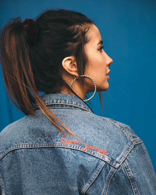 Handmade red velvet scrunchie