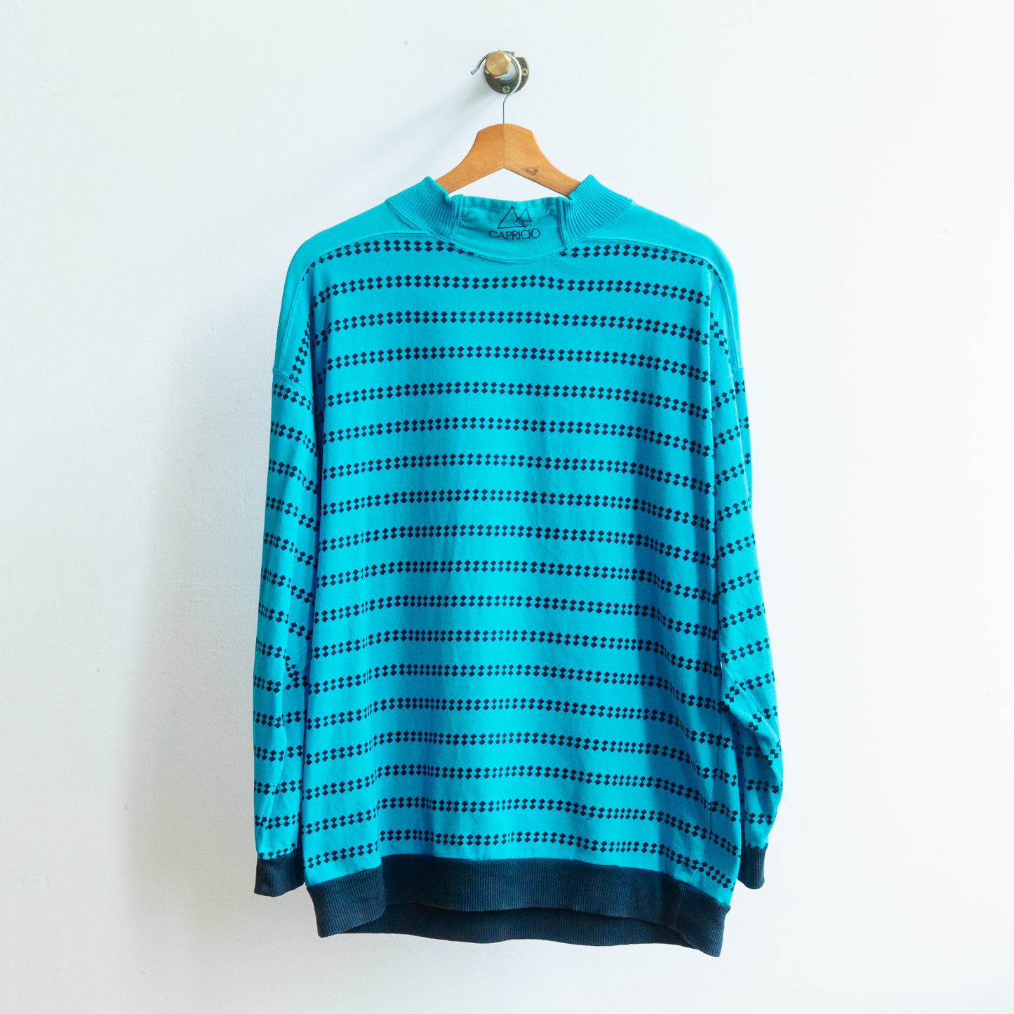 blue 80s turtleneck sweater