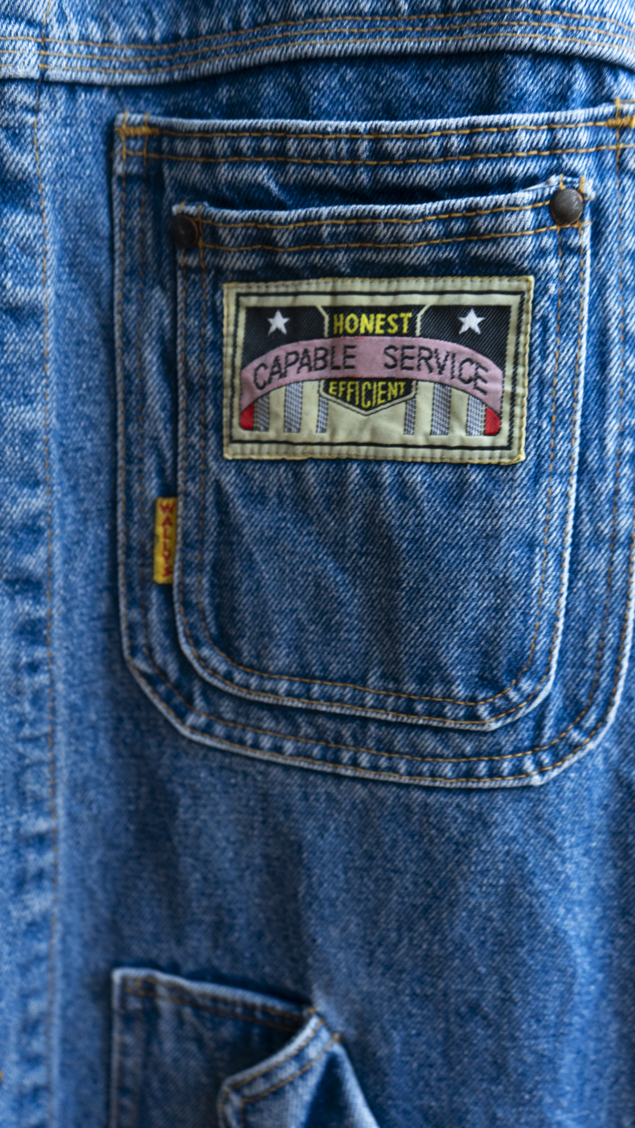 borstzak met retro design lange wallys vintage jeansjas