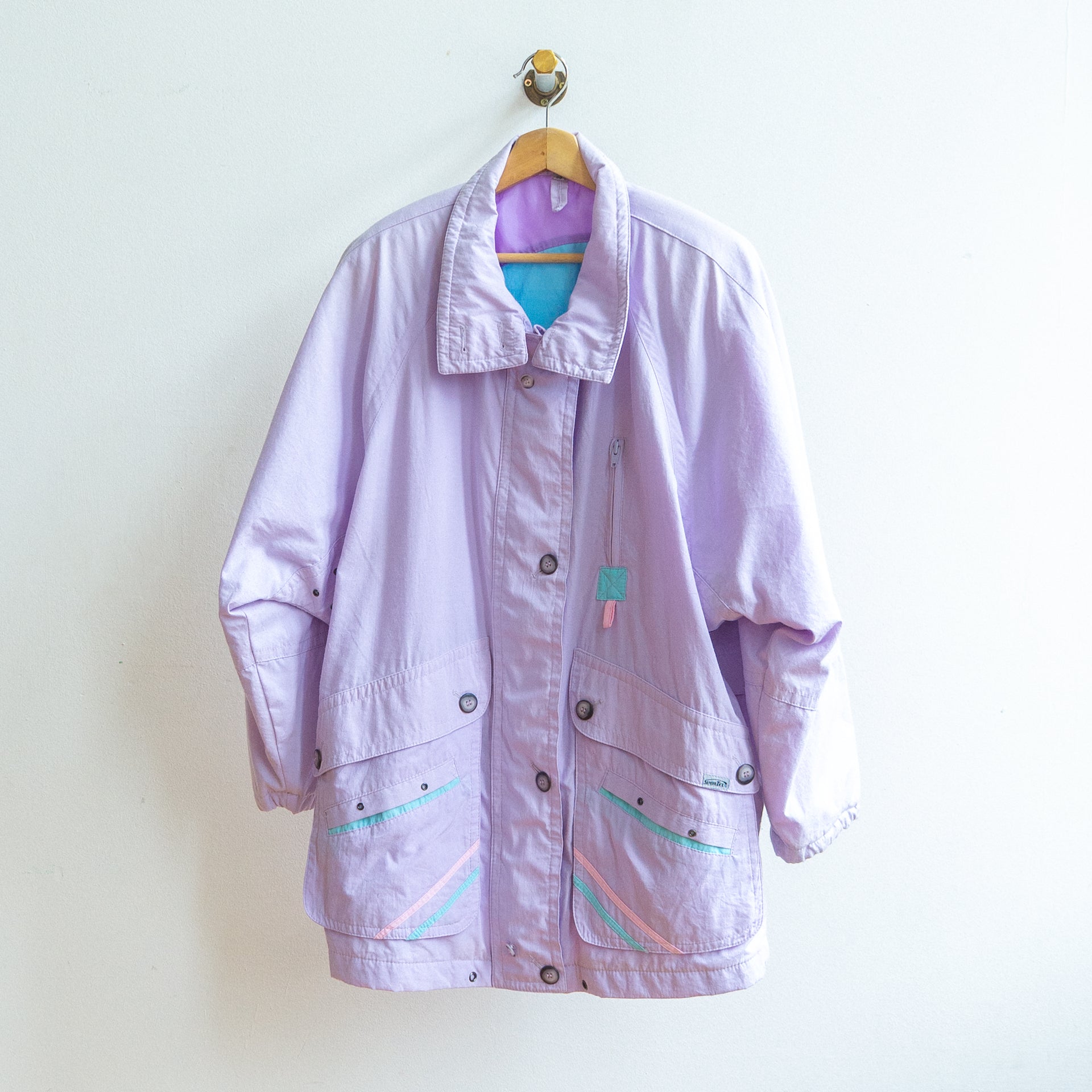 light purple 80s coat 