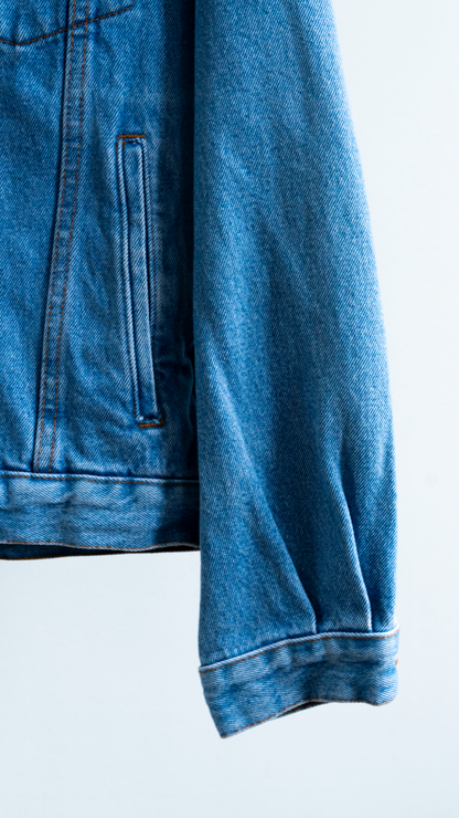 close-up secondhand jeans jacket