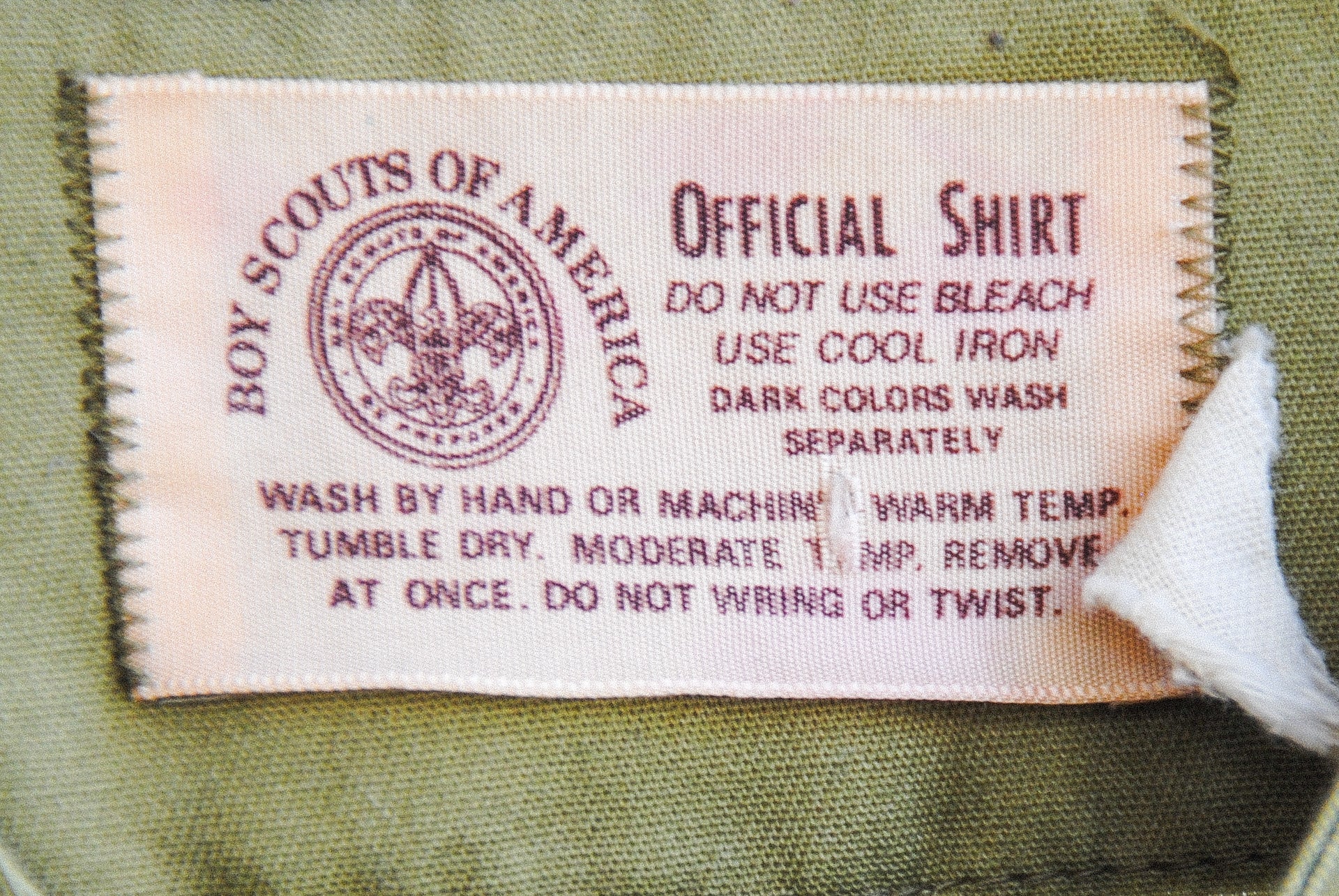 official tag of boy scouts of america for authentication fresh vintage 