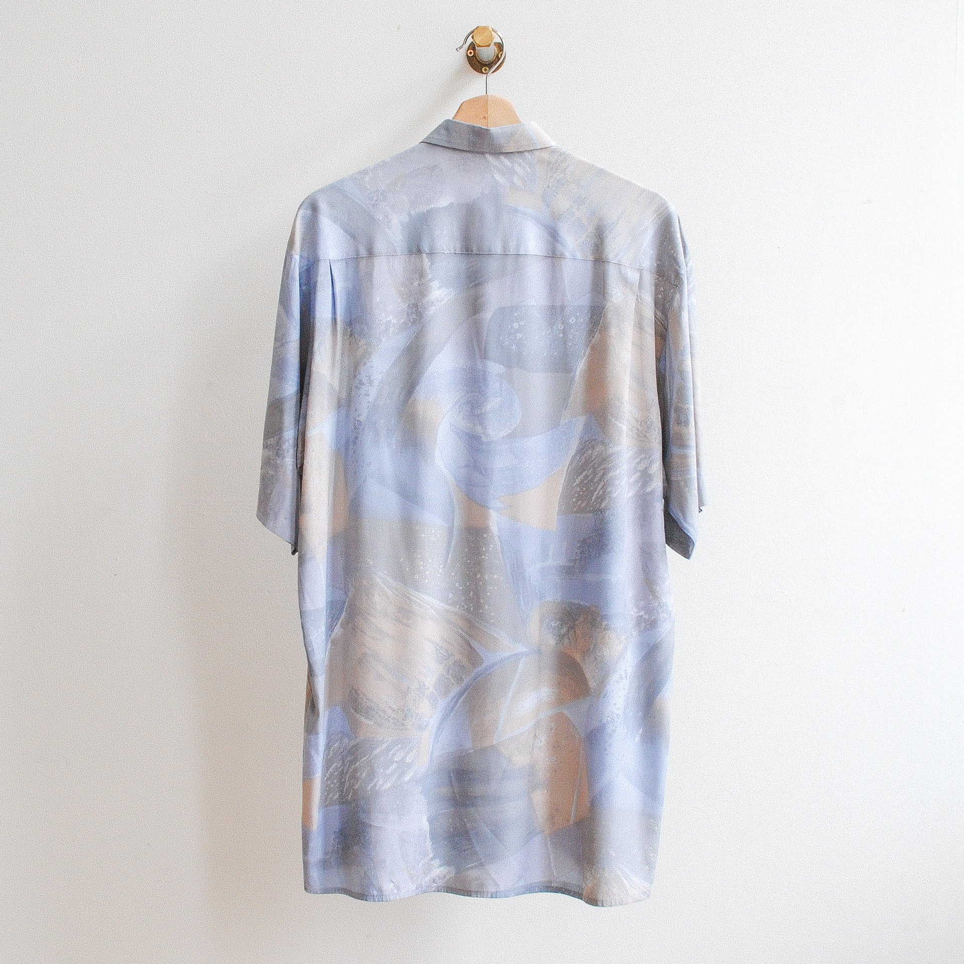 vintage hemd blauw grijs bruin fresh vintage achterkant