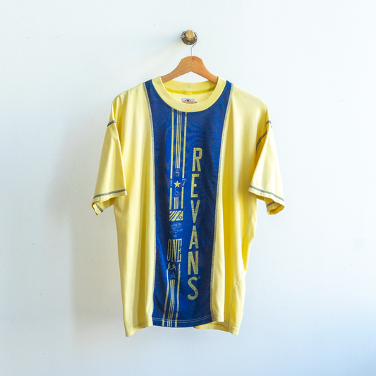 secondhand blue and yellow T-shirt by Revans