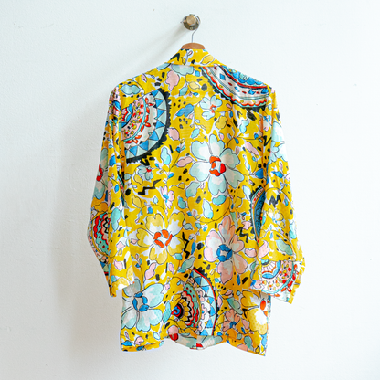Funky gele vintage blazer achterkant