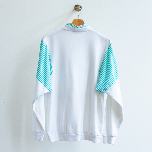 80s White & Mint Green Sweater
