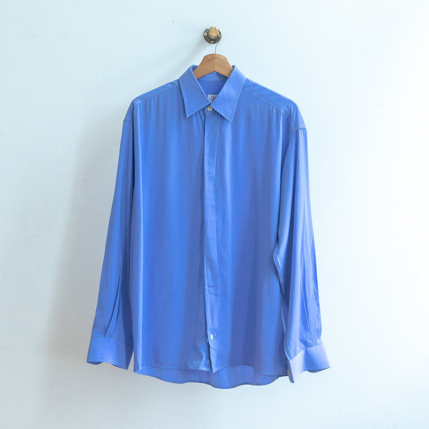 vintage hemd effen blauw giannelli fresh vintage