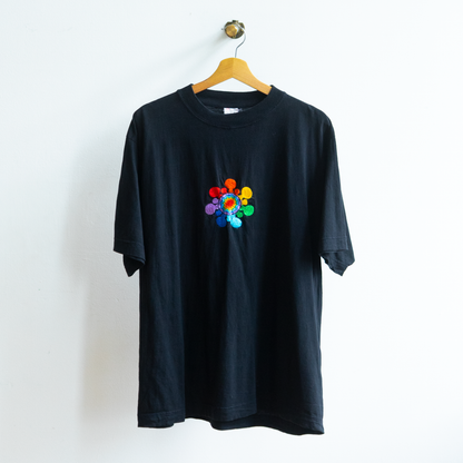 secondhand black flower power T-shirt Fresh Vintage