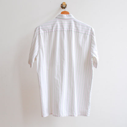 wit vintage overhemd met lichtgroene strepen achterkant