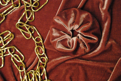 Handmade Pink Velvet Scrunchie