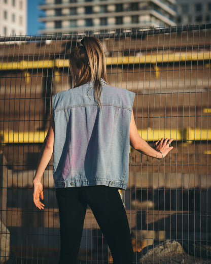Soft Edge Sleeveless Jeans Jacket